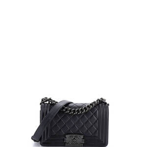 Chanel Small So Black Boy Flap Bag Quilted Lambskin